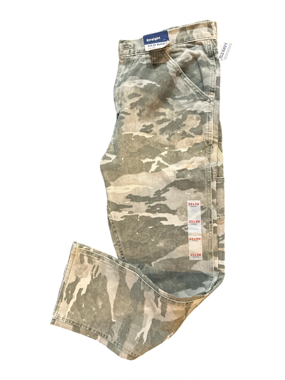 Old Navy Women’s Camo Straight Jeans - Green, Tan
